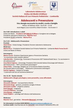 Adolescenti e Prevenzione - Convegno, Milano 10 fe...